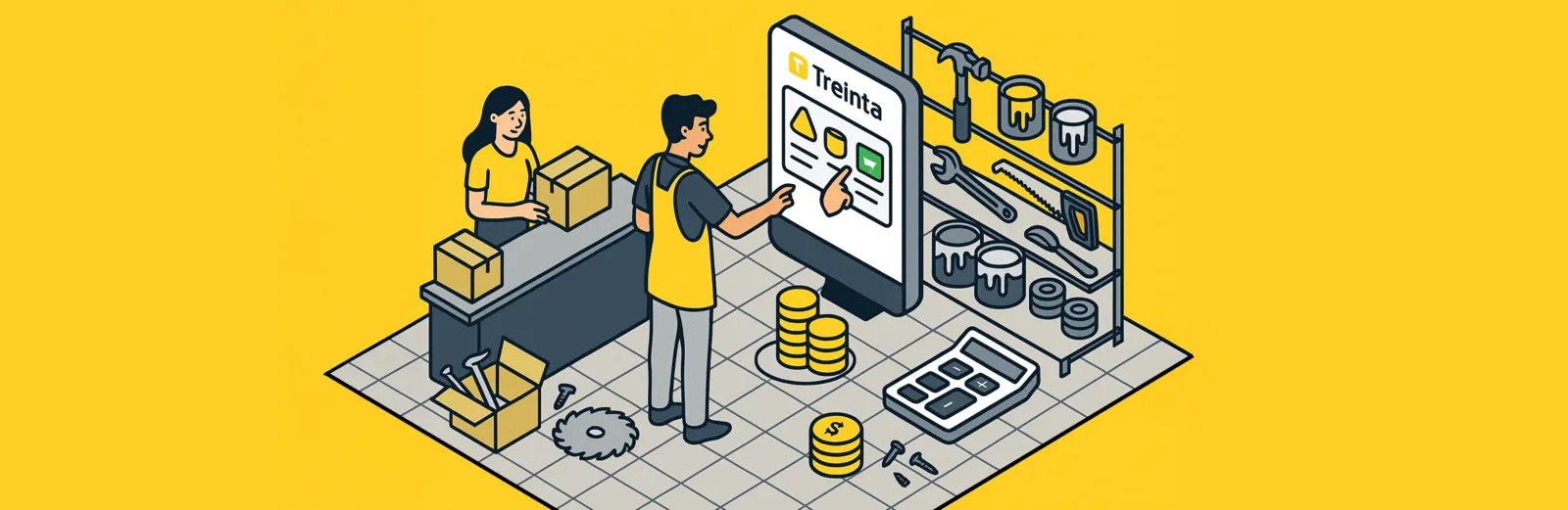 Usuario de Treinta llevando su inventario con un sistema